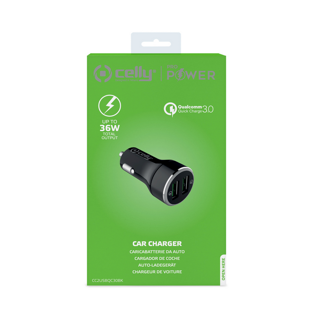 Caricatore Auto 2 USB Qualcomm Celly