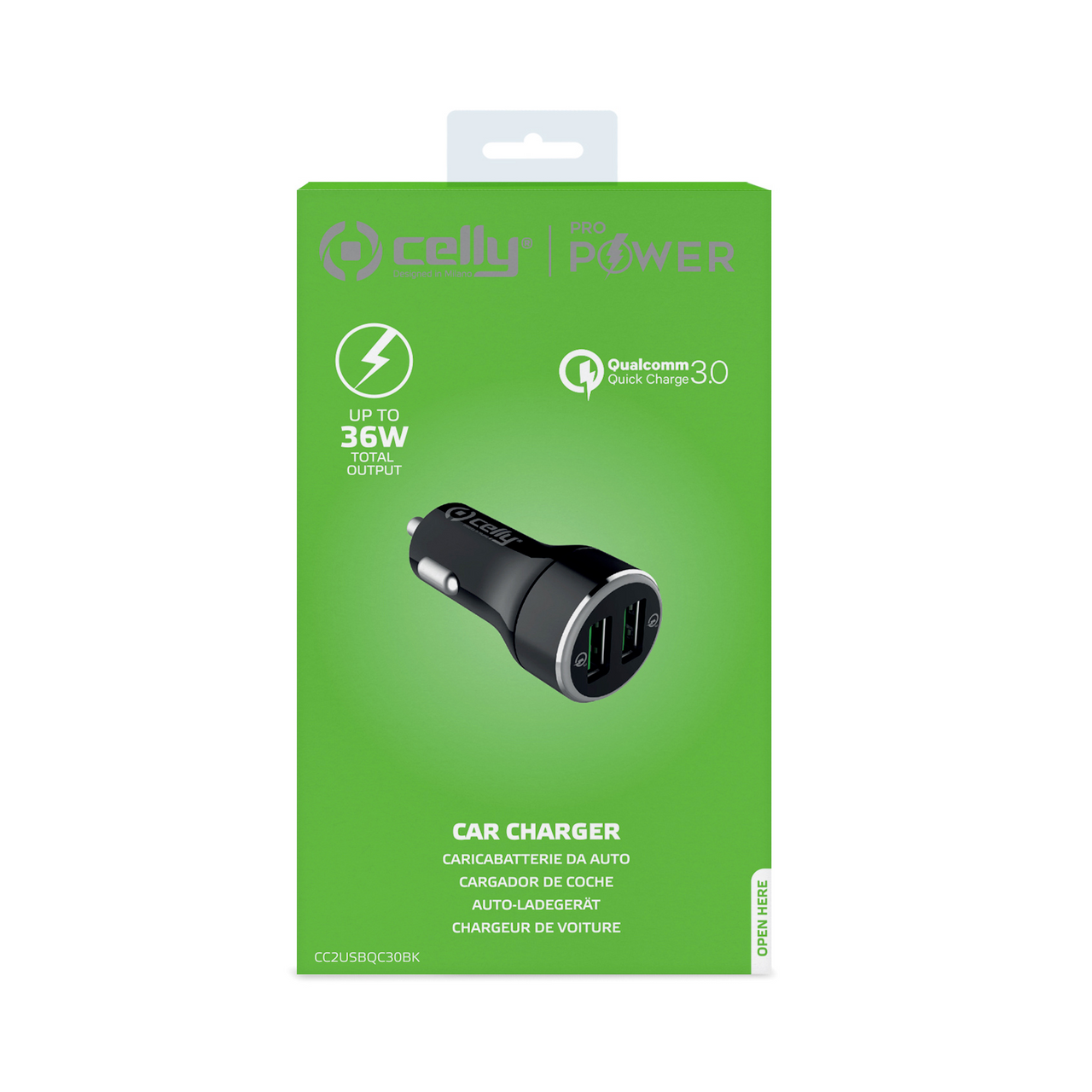 Caricatore Auto 2 USB Qualcomm Celly