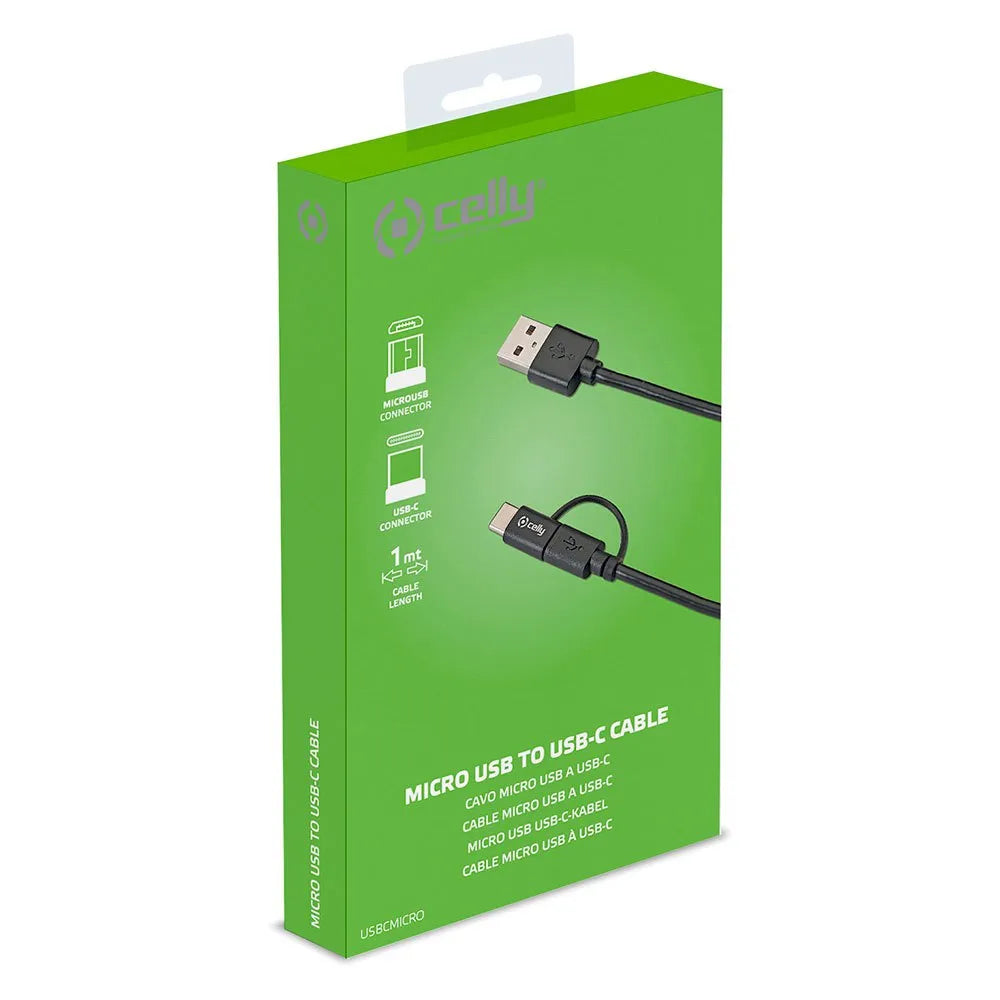 Cavo 2in1 Micro USB e USB-C Celly